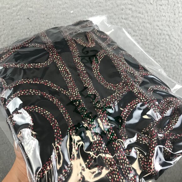 Vintage Laura Ashley Womens Black Chiffon Sheer Cardigan Blazer Jacket Textured - Picture 7 of 7